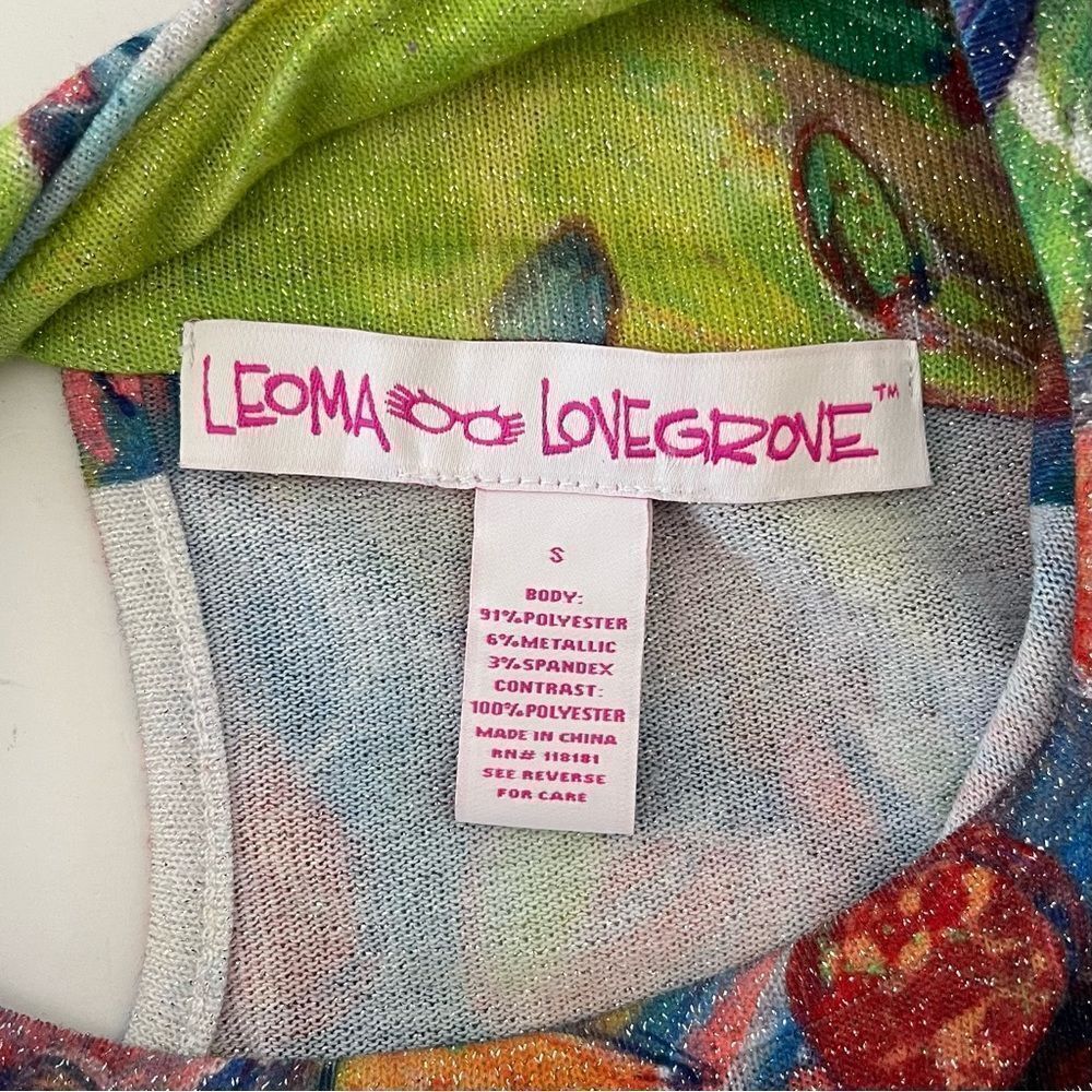 Leoma Lovegrove Lagenlook Top Asymmetrical Glitter Artsy Whimsical Blouse Small - Picture 9 of 10